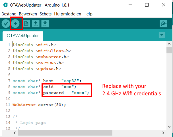 Compilation et transfert du croquis